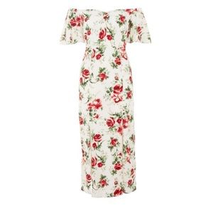 Topshop Bardot Floral Print Midi Dress!